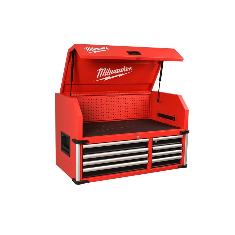 Milwaukee High Capacity 41 in. W x 22.1 in. D 8-Drawer Top Tool Chest with Integrated Power
