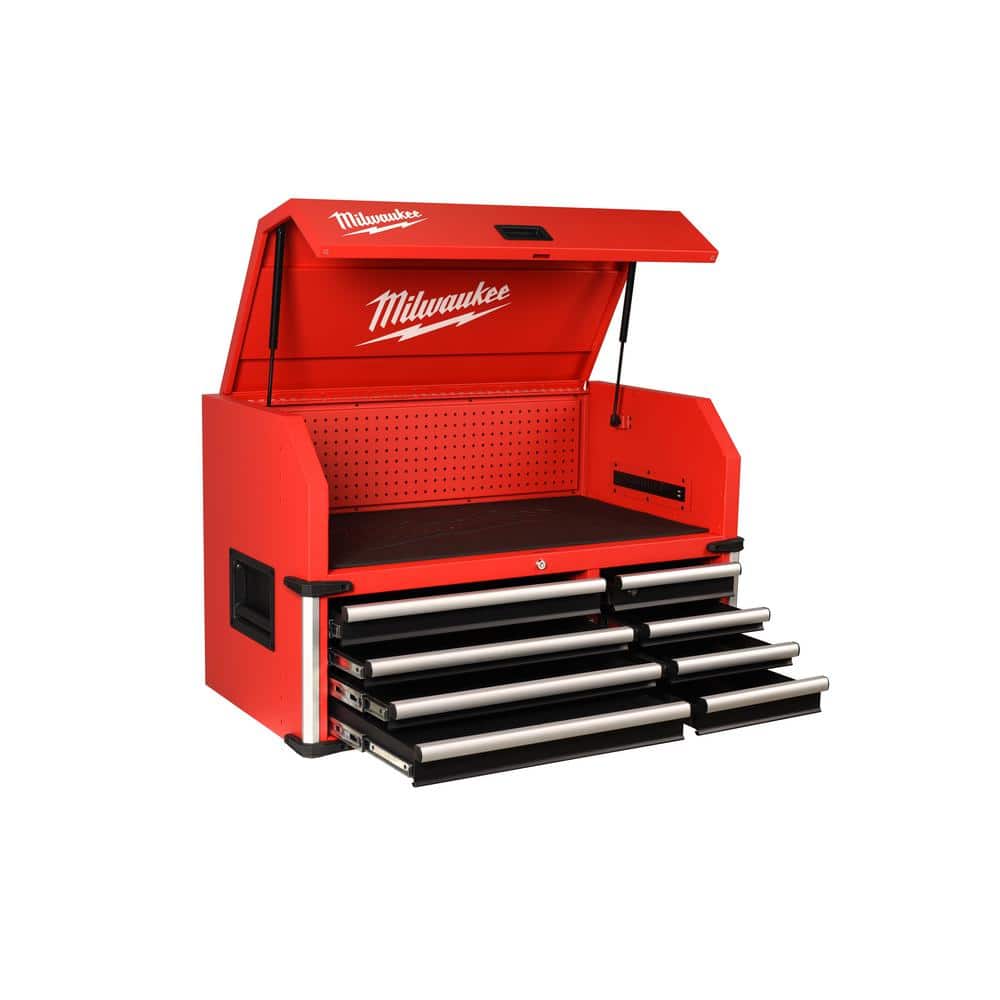 Milwaukee High Capacity 41 in. W x 22.1 in. D 8-Drawer Top Tool Chest with Integrated Power