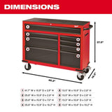 Milwaukee 46 in. 8-Drawer Rolling Tool Cabinet Chest, Red/Black Textured, 20-Gauge Steel