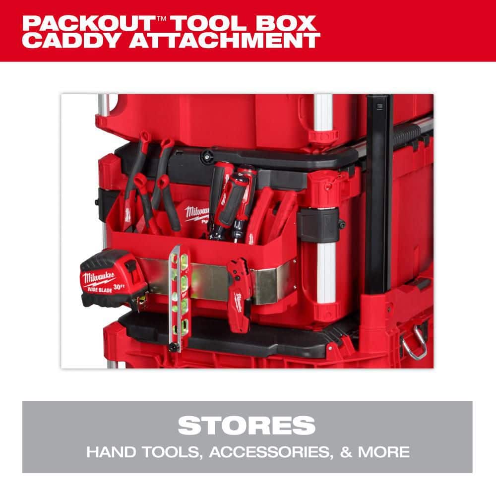 Milwaukee PACKOUT Caddy Tool Box Rack Attachment, 16.8 x 5.5 x 6 in