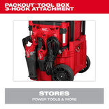 Milwaukee PACKOUT 3-Hook Tool Box Rack Attachment, 16.8 in x 4 in x 4.8 in