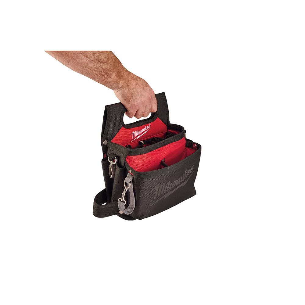 Milwaukee 15-Pocket Electrician's Tool Holder with Quick Adjust Belt and 6-in-1 Wire Stripper Pliers, 10.5 x 12.8 x 3.5 in