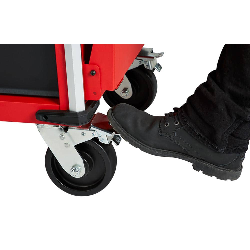 Milwaukee High Capacity 56 in. W x 22 in. D 10-Drawer Rolling Tool Cabinet, 3,000 lb Load, Red/Black (48-22-8557M)
