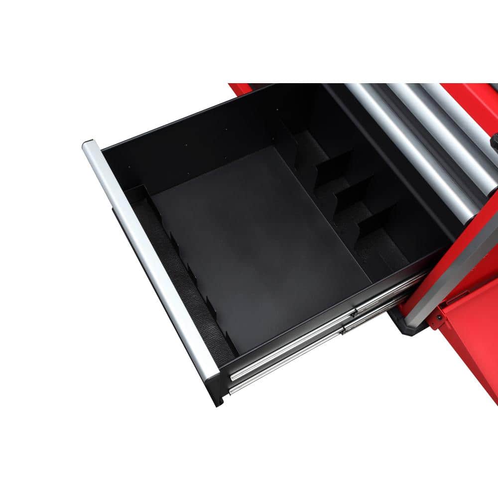 Milwaukee High Capacity 56 in. W x 22 in. D 10-Drawer Rolling Tool Cabinet, 3,000 lb Load, Red/Black (48-22-8557M)