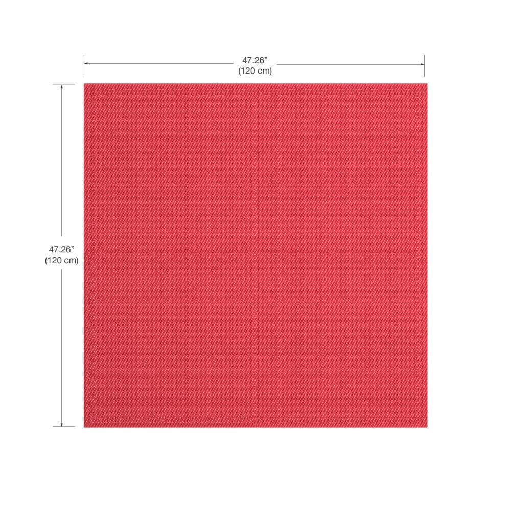 Norsk Black/Red 24 in. x 24 in. x 0.79 in. Foam Reversible Interlocking Floor Mat (4-Pack)