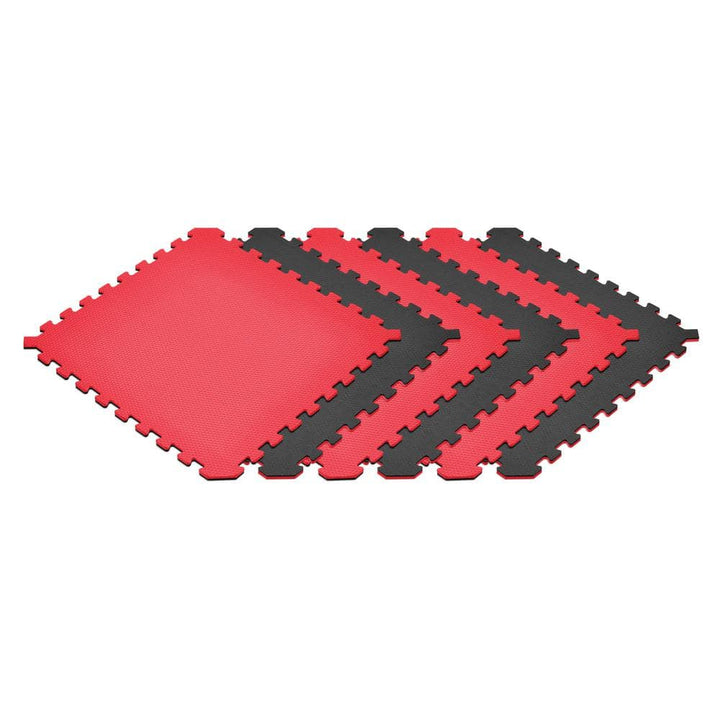 Norsk Red/Black 24 in. x 24 in. EVA Foam Truly Reversible Interlocking Tile (30-Tile)