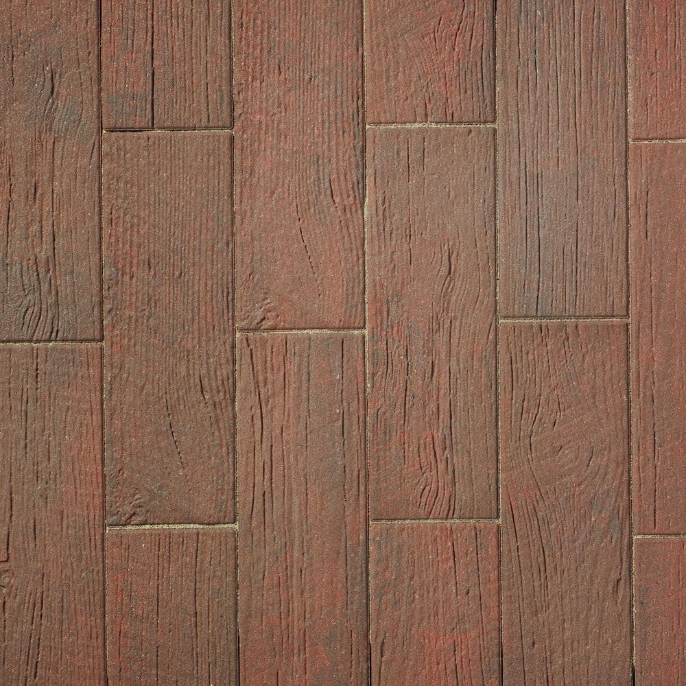 Basalite Wood Grain 6 in. x 18 in. Redwood Concrete Paver