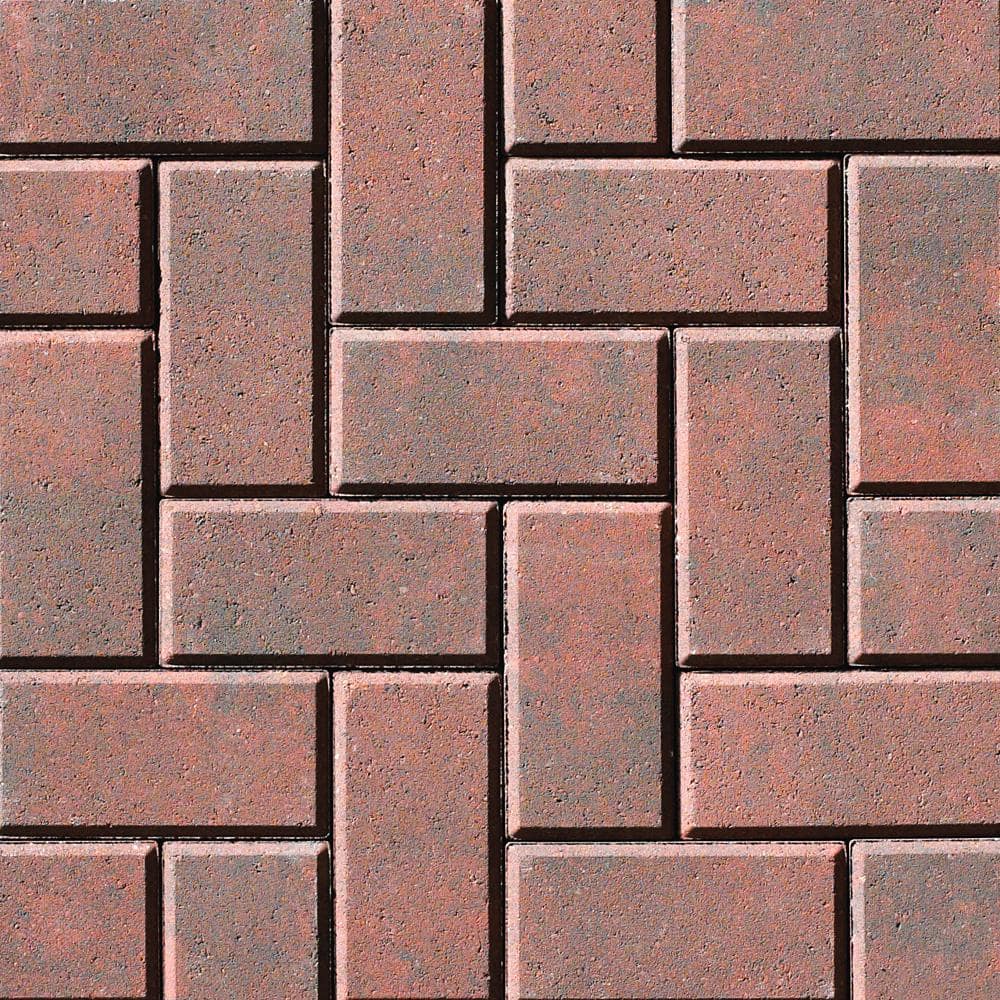 Oldcastle 8 in. L x 4 in. W x 2.25 in. H 60mm Red/Charcoal Holland Pavers (486-Piece Pallet)