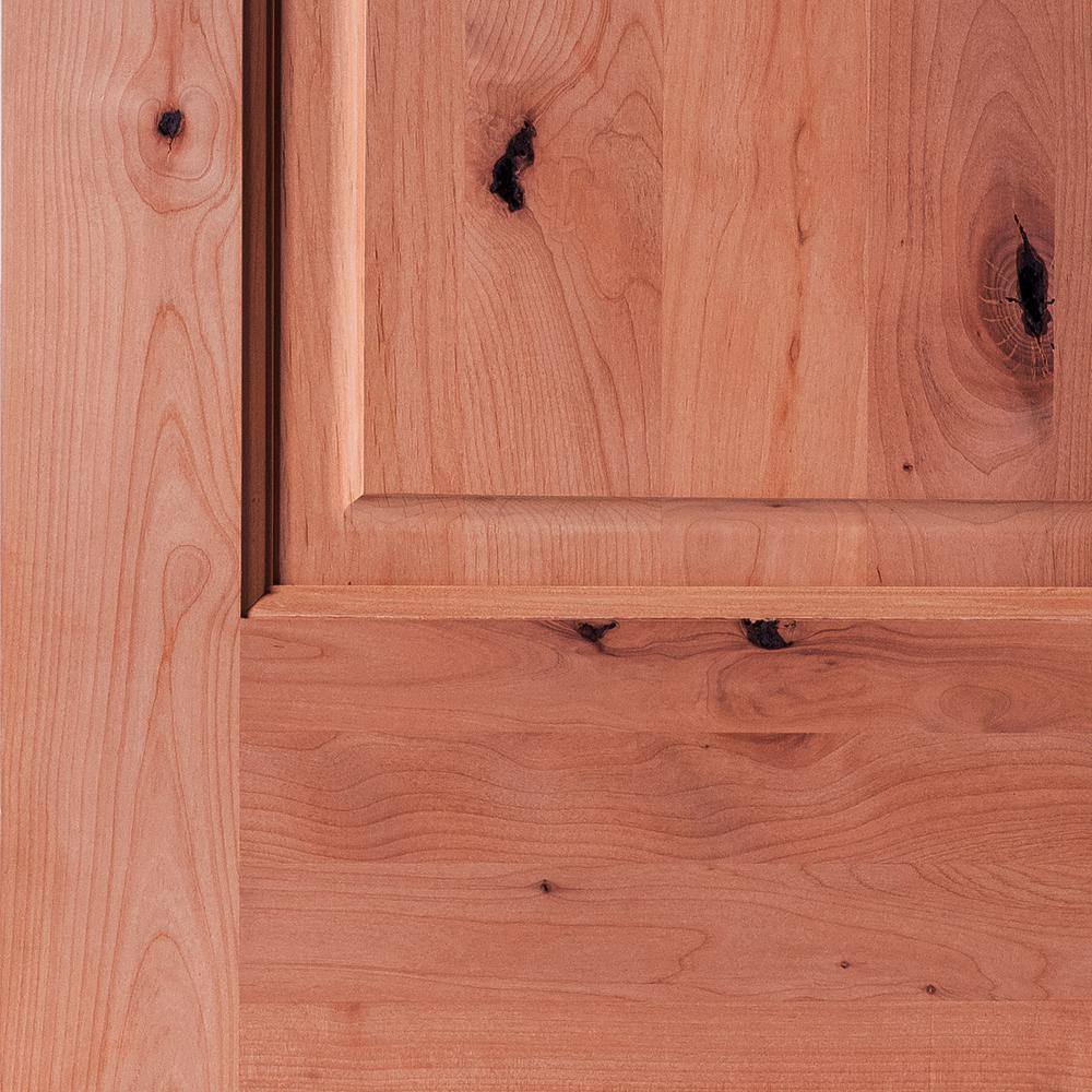 Krosswood Doors 36 in. x 80 in. Rustic Knotty Alder Arch Top Red Chestnut Stain Right-Hand Inswing Wood Single Prehung Front Door