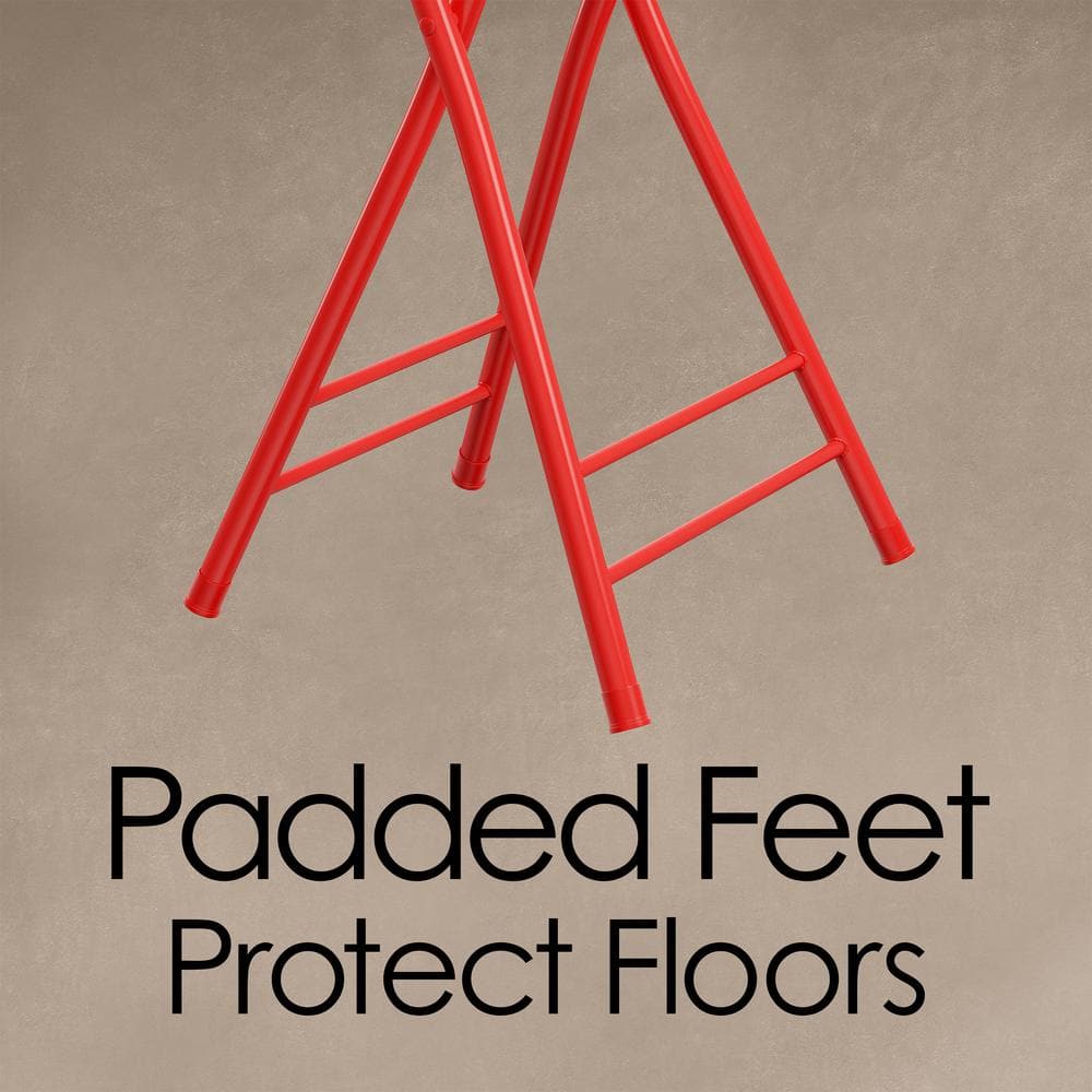 Lavish Home Red Metal Padded Folding Chair