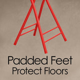Lavish Home Red Metal Padded Folding Chair