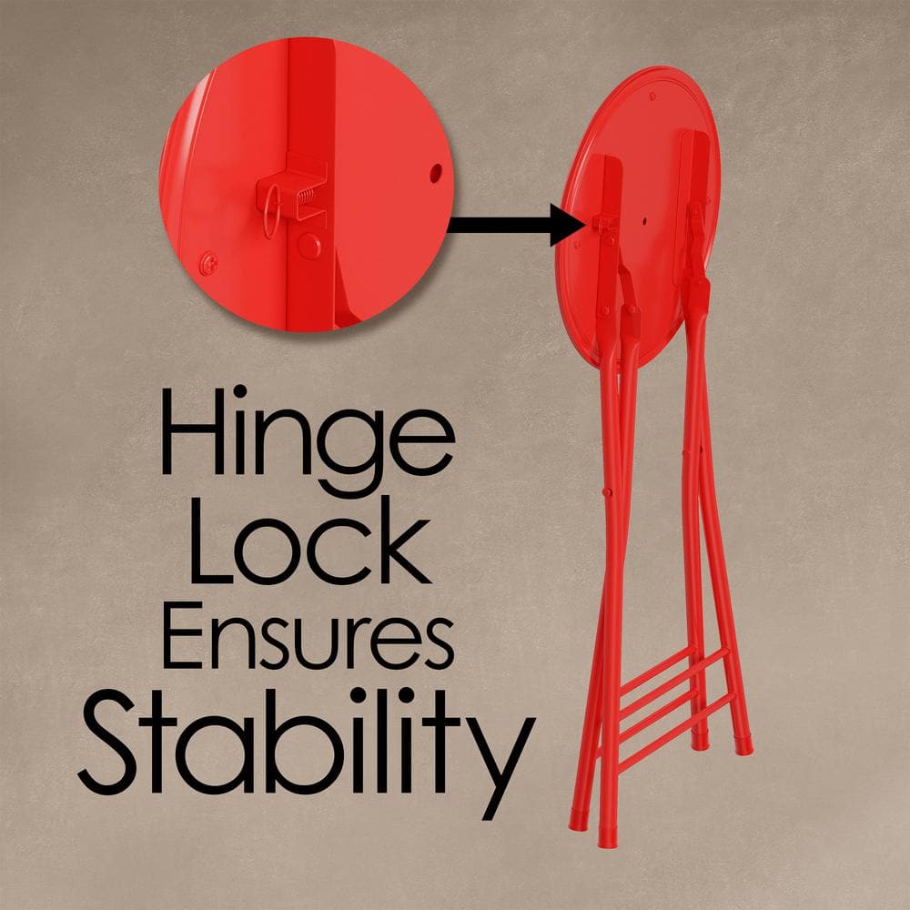 Lavish Home Red Metal Padded Folding Chair