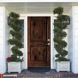 Krosswood Doors 36 in. x 80 in. Rustic Knotty Alder Arch Top Red Mahogany Stain Left-Hand Inswing Wood Single Prehung Front Door