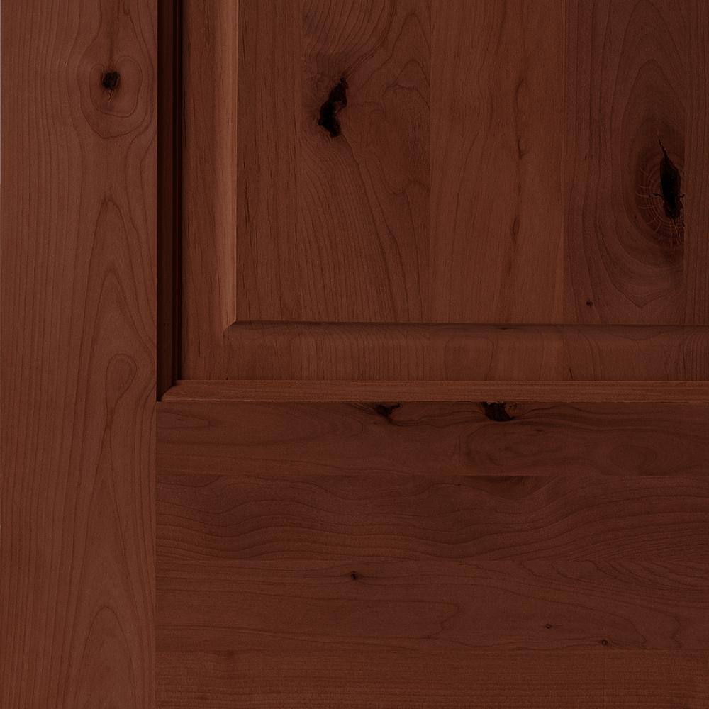 Krosswood Doors 36 in. x 80 in. Rustic Knotty Alder Arch Top Red Mahogany Stain Right-Hand Inswing Wood Single Prehung Front Door