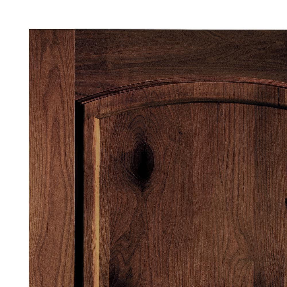 Krosswood Doors 42 in. x 80 in. Rustic Knotty Alder Arch Top Red Mahogony Stain Right-Hand Inswing Wood Single Prehung Front Door