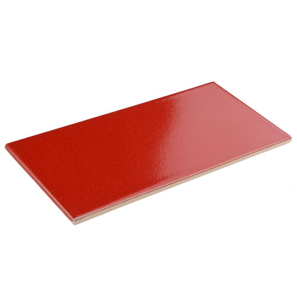Merola Tile Projectos Bold Red 3-7/8 in. x 7-3/4 in. Matte Ceramic Subway Floor and Wall Tile (11.0 sq. ft. / Case)