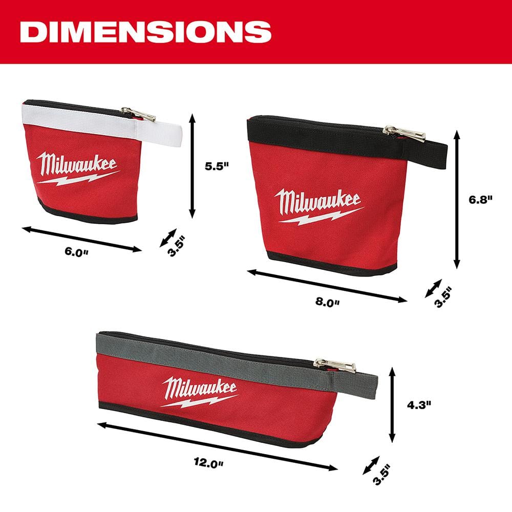Milwaukee 20 in. PACKOUT Tool Duffle Bag with Multi-Size Zipper Pouches, Red (3-Pack)