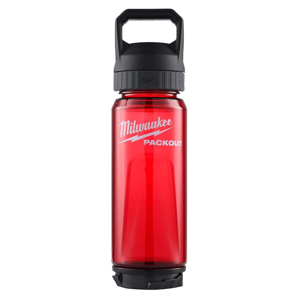 Milwaukee PACKOUT 25 Oz. Red Plastic Bottle with Chug Lid