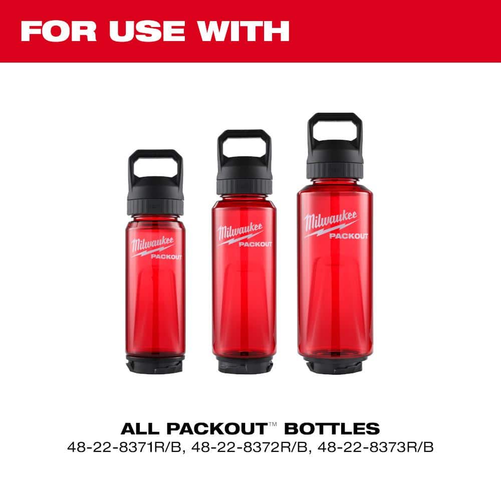 Milwaukee PACKOUT 34 oz. Red Plastic Bottle with Chug Lid