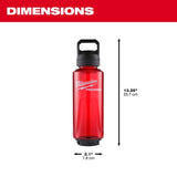 Milwaukee PACKOUT 48 Oz. Red Plastic Bottle with Chug Lid