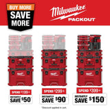 Milwaukee PACKOUT 10 in. Compact Portable Tool Box with Adjustable Dividers & Tray, IP65, 16.34 x 9.84 x 12.87 in