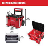 Milwaukee PACKOUT 22.1 in. Rolling Tool Box, Black/Red