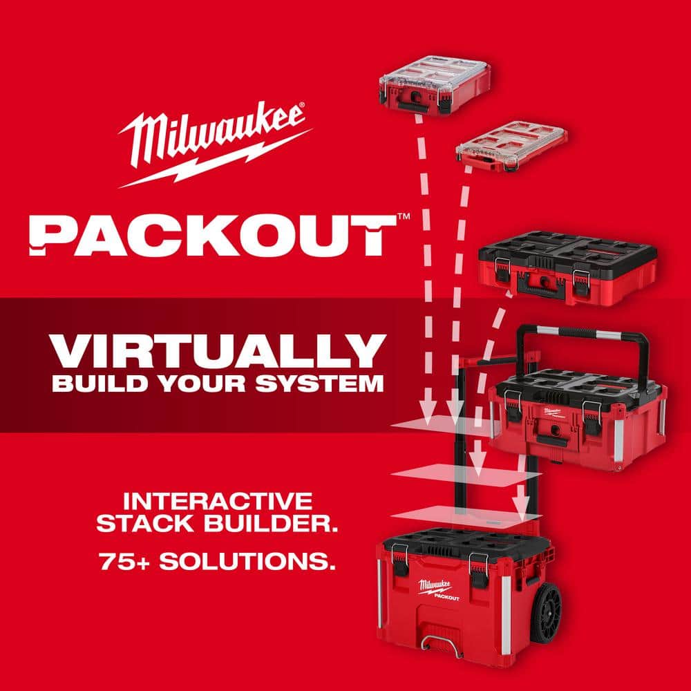 Milwaukee PACKOUT Stackable Crate, 9.9 in. H x 18.6 in. W x 15 in. D