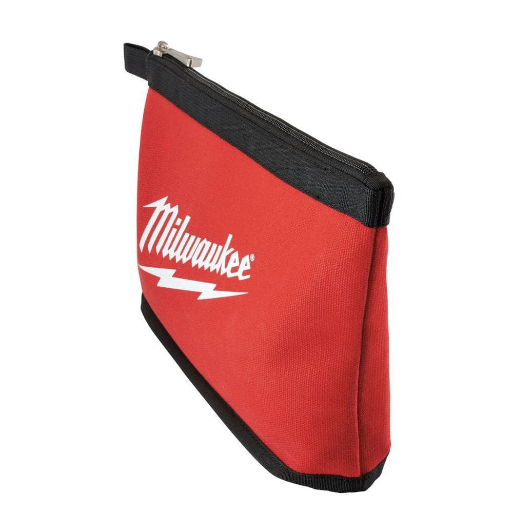 Milwaukee 12 in. Red Zipper Tool Bag, Heavy-Duty Canvas, 4-Pack