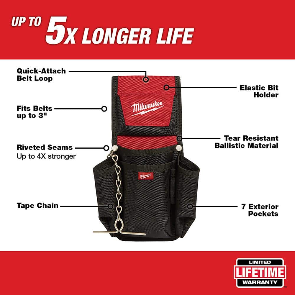 Milwaukee 10 in. Jobsite Tool Backpack with 7-Pocket Compact Utility Pouch, 1680D, 20 in H