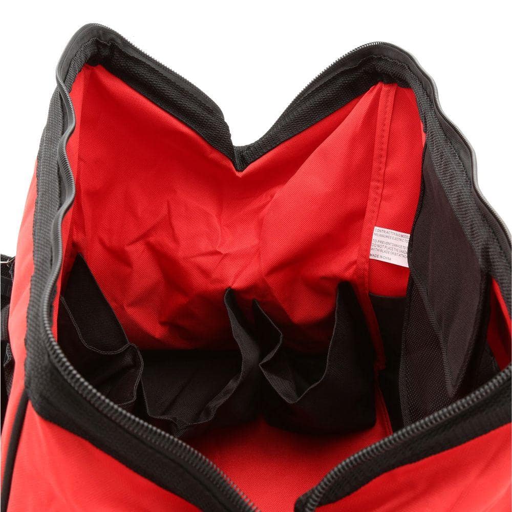 Milwaukee 18 in. Contractor Tool Bag in Red, 600D Fabric, 1980 cu. in. Capacity