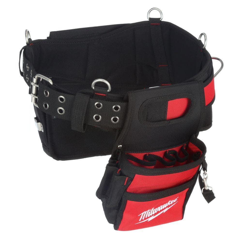 Milwaukee Electricians Adjustable Work Waist Tool Belt and X-Large Padded Rig, 29 Pockets, 1680D Nylon
