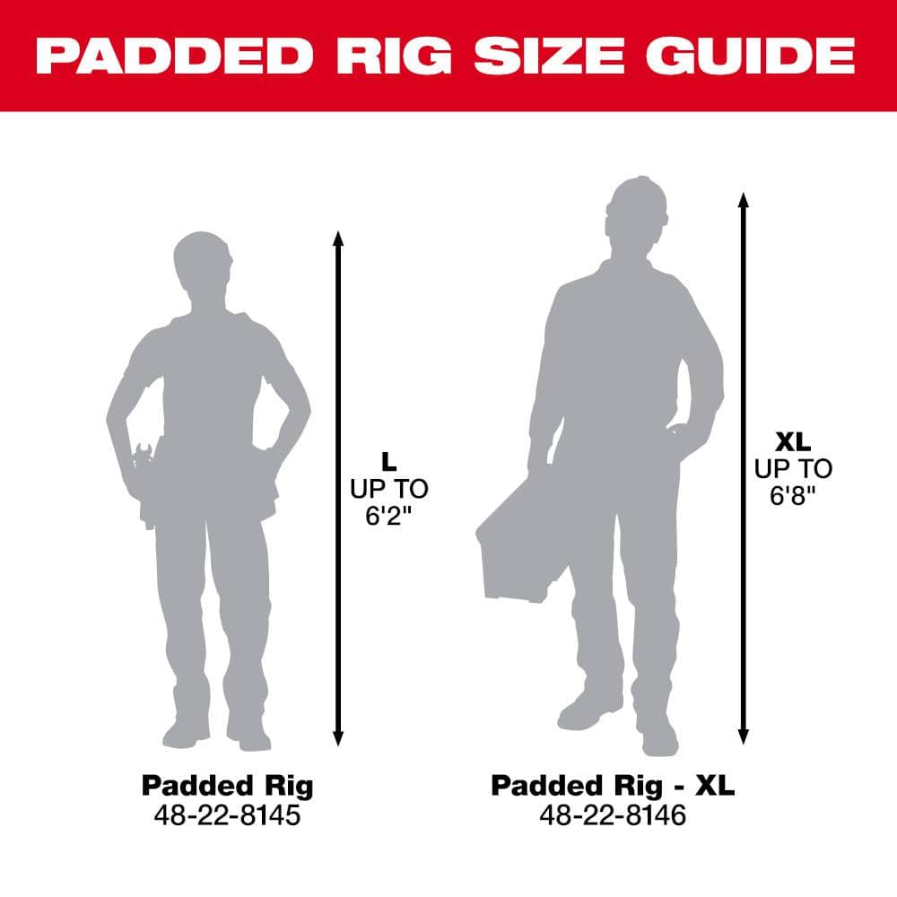 Milwaukee Electricians Adjustable Work Waist Tool Belt and X-Large Padded Rig, 29 Pockets, 1680D Nylon