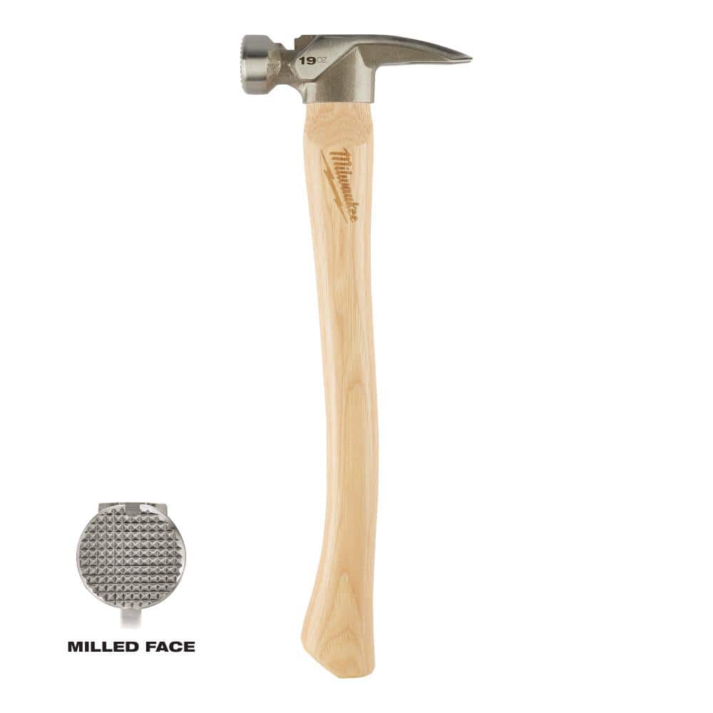 Milwaukee Adjustable Electricians Work Waist Tool Belt with 19 oz. Hickory Framing Hammer