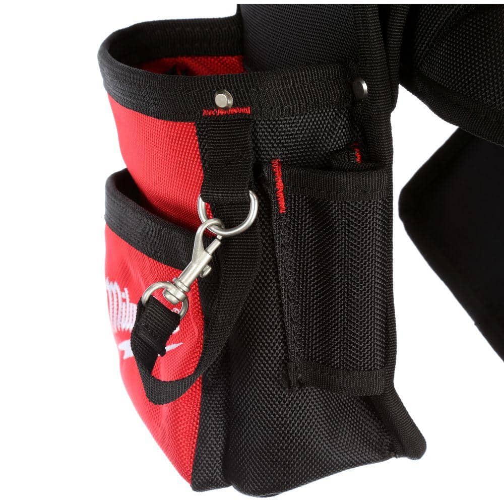 Milwaukee Adjustable Electricians Work Waist Tool Belt with 19 oz. Hickory Framing Hammer