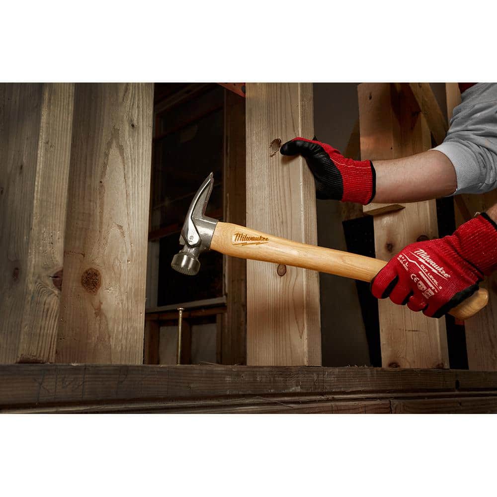 Milwaukee Adjustable Electricians Work Waist Tool Belt with 19 oz. Hickory Framing Hammer
