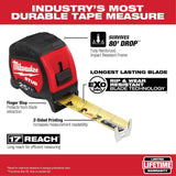 Milwaukee Adjustable Electricians Work Waist Tool Belt with 25 ft. Gen II STUD Tape Measure, 29 Pockets, 1680D Nylon