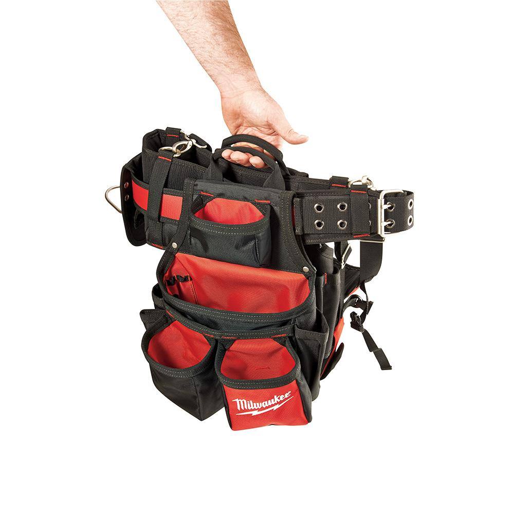 Milwaukee Contractor’s Work Belt with Suspension Rig + 6 in. & 10 in. Straight‑Jaw Pliers Set (2‑Piece)