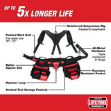 Milwaukee General Contractor Work Belt with Suspension Rig & 15-Pocket Electricians Work Pouch/Holster with Quick Adjust Belt
