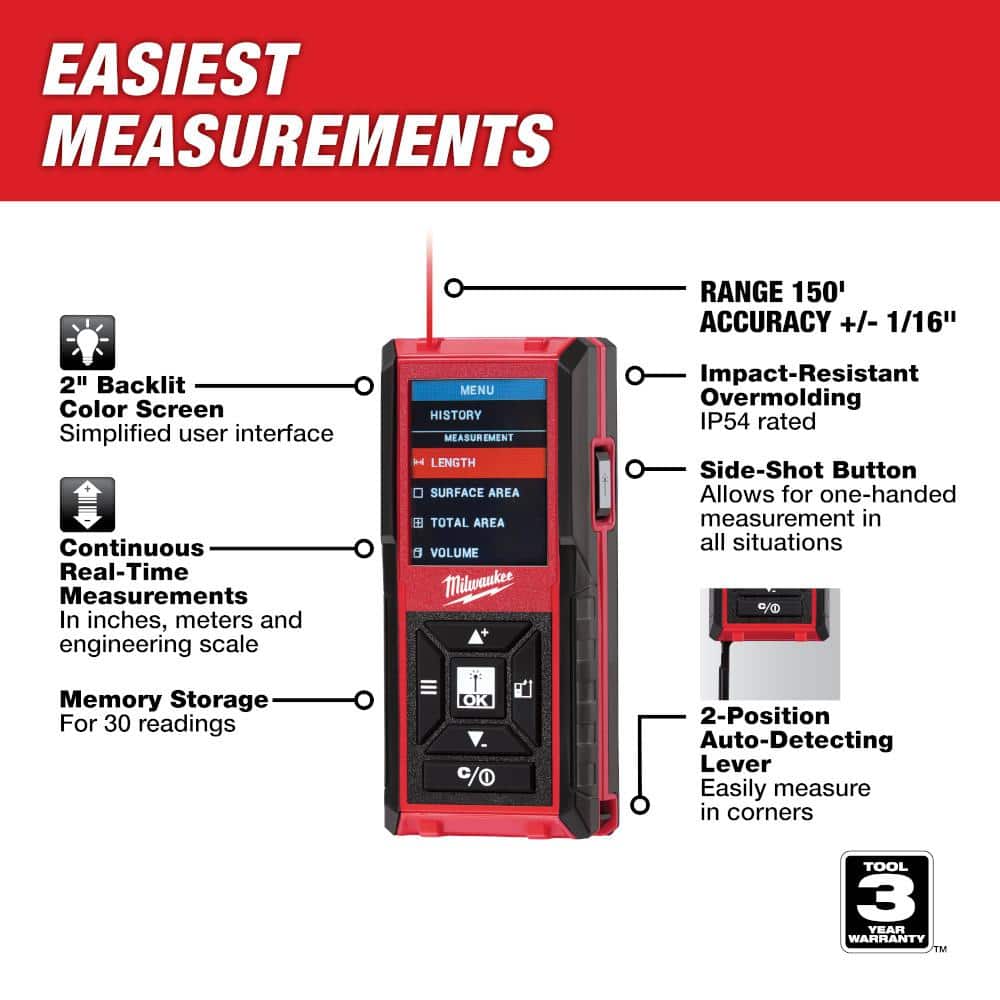 Milwaukee Contractors Work Belt with Rig + 150 ft. Laser Distance Meter, 24-Pocket, 1680D Nylon