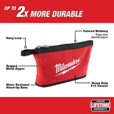 Milwaukee Red Zipper Tool Bag, 12 in. x 8 in., Heavy-Duty Canvas
