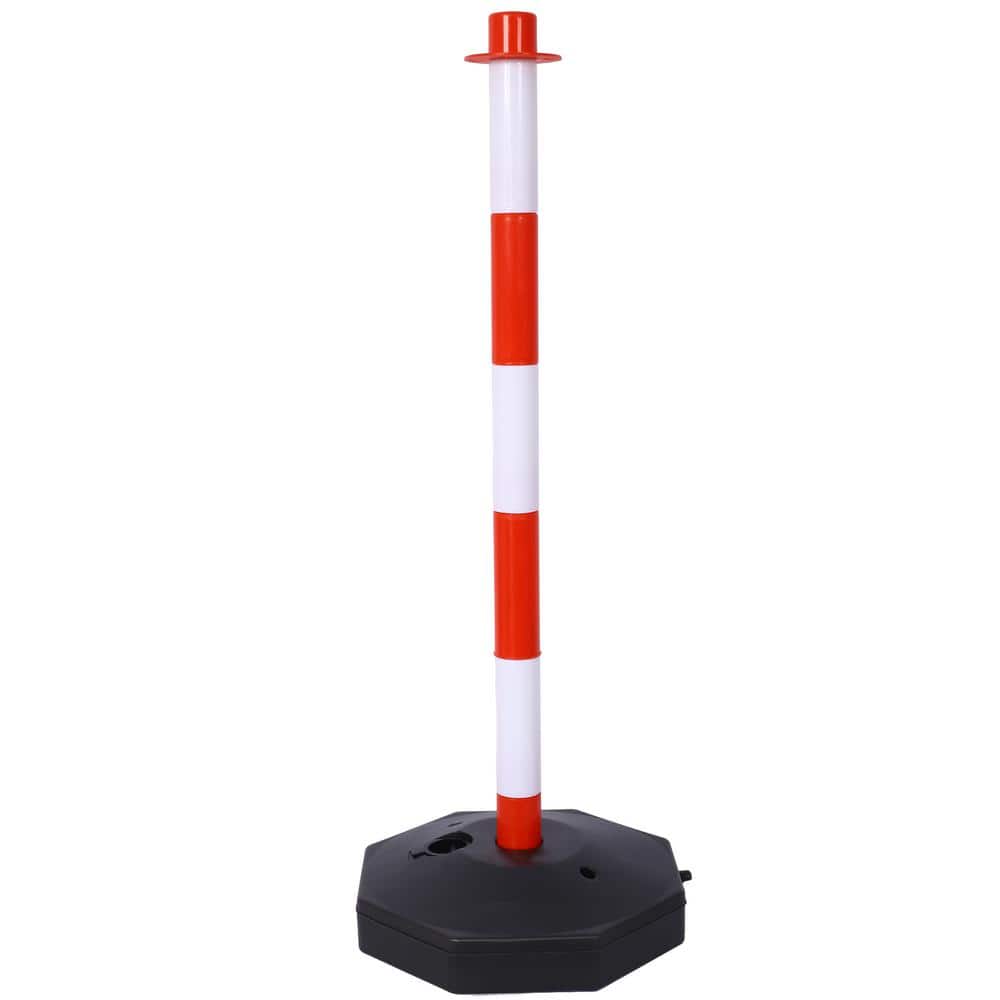 Tidoin 4-Pack Red 11.25 in. x 11.25 in. x 2.7 ft. Composite Fence Picket Post Cones with Fillable Base and 5 ft. Chain