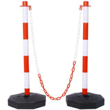 Tidoin 6-Pack Red 11.25 in. x 11.25 in. x 2.7 ft. Composite Fence Picket Post Cones with Fillable Base and 5 ft. Chain