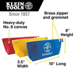 Klein Tools Assorted Canvas Zipper Tool Bags, No. 8 Canvas, 10 x 8 x 3.5 in, 3-Pack (5539CPAK)