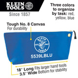 Klein Tools 18 in. Canvas Zipper Tool Bags, Assorted Colors (Red/Yellow/Blue), 3-Pack