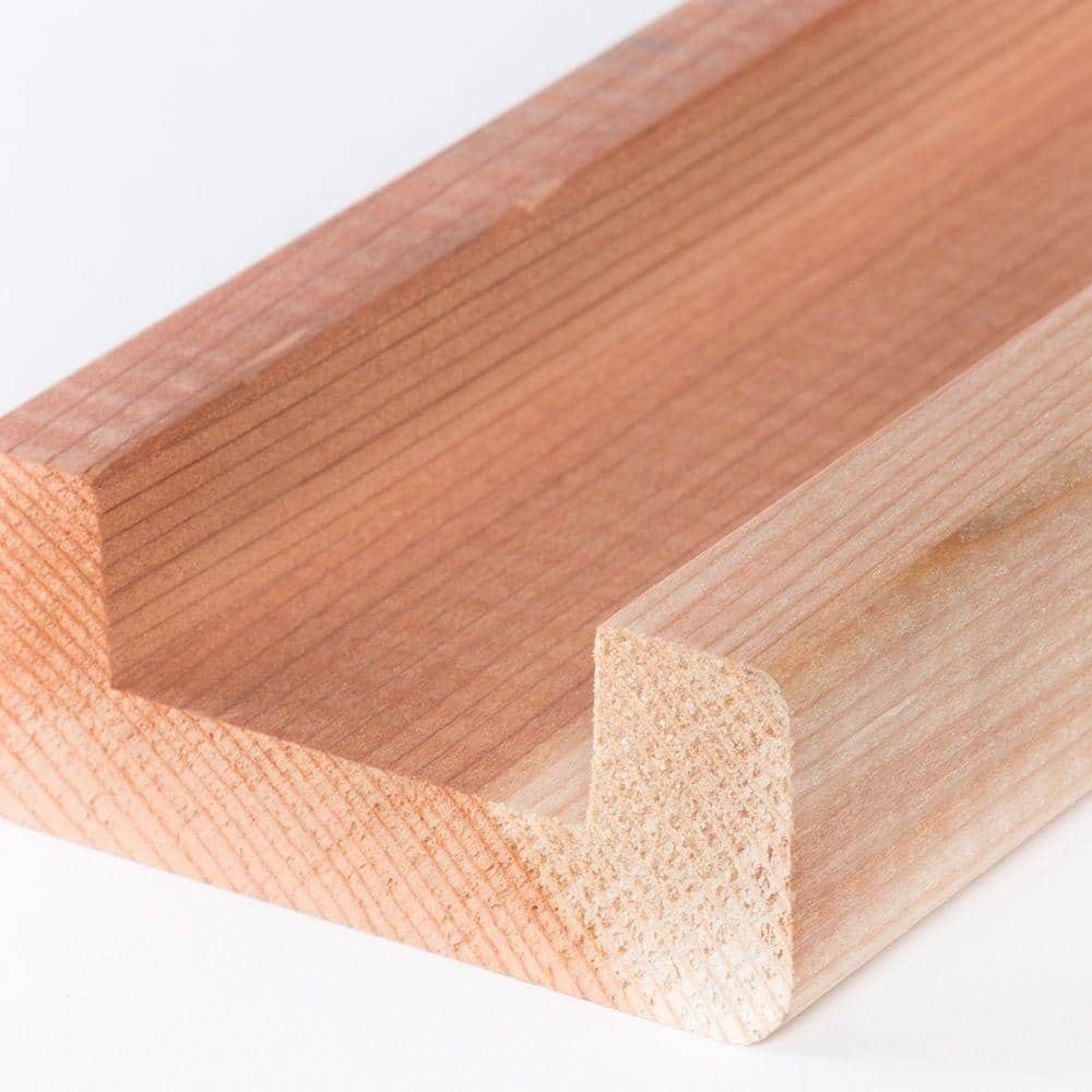 1-3/8 in. x 3-3/8 in. x 8 ft. Grooved Redwood Fence Rail