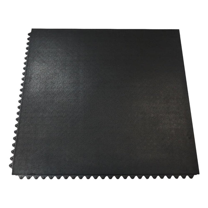 Rubber-Cal Revolution Interlocking Rubber Floor Tiles, 5/8 in. Thick, 36 in. x 36 in., Black, 4-Pack