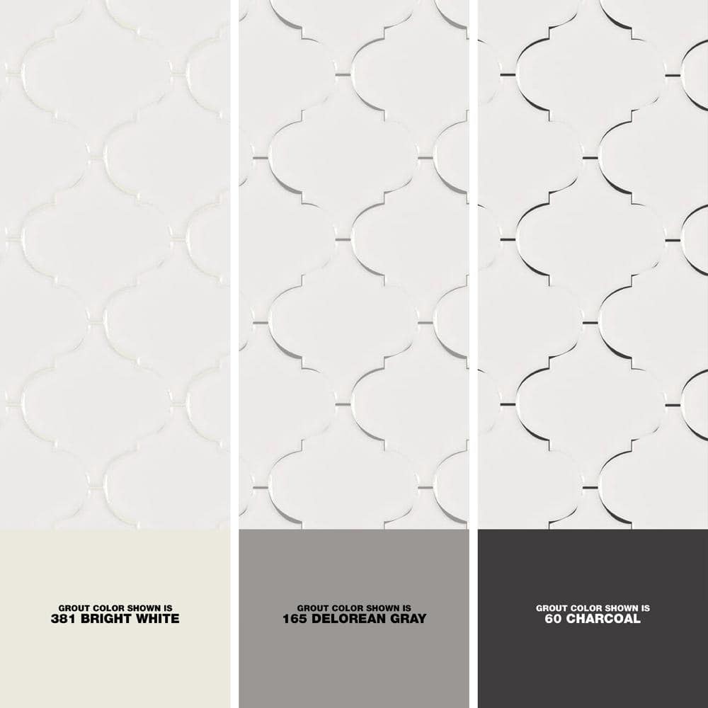 MSI Retro Bianco Arabesque 10.63 in. x 8.84 in. x 6mm Matte Porcelain Mesh-Mounted Mosaic Tile (10.95 sq. ft. / case)