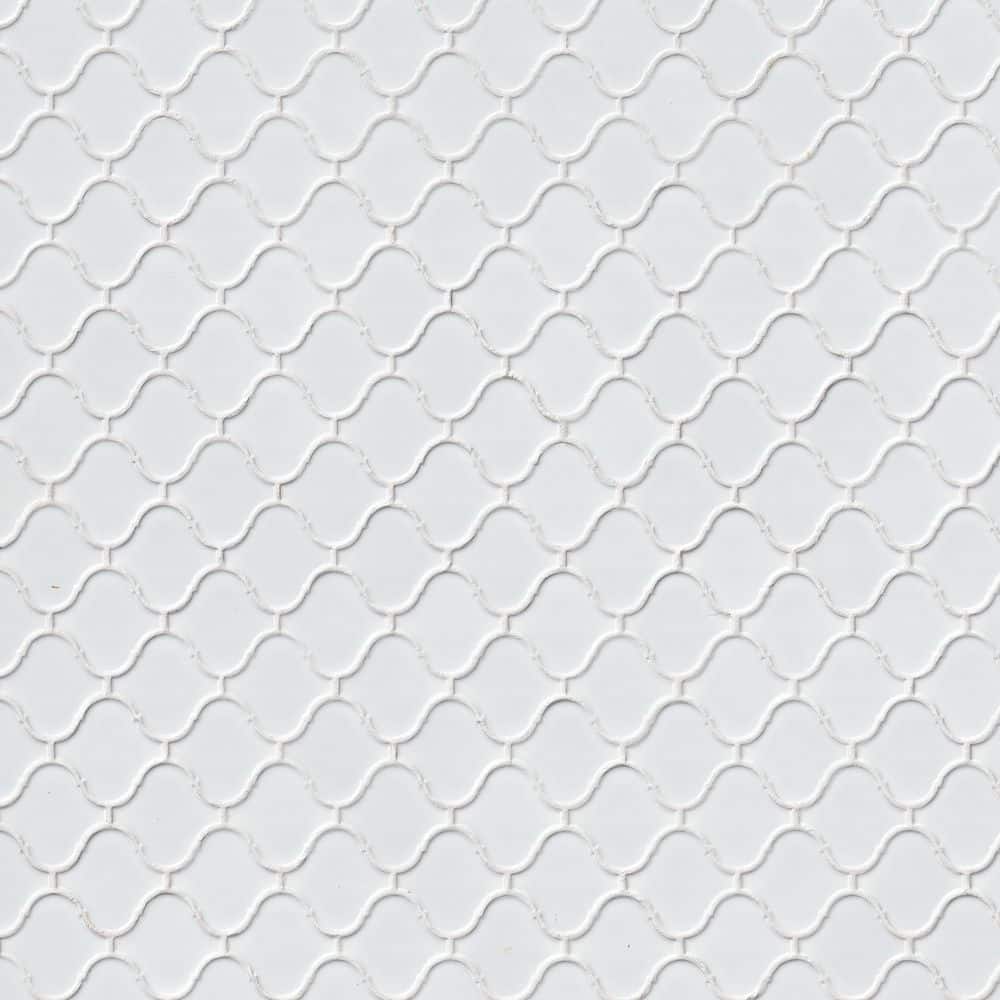 MSI Retro Bianco Arabesque 10.63 in. x 8.84 in. x 6mm Matte Porcelain Mesh-Mounted Mosaic Tile (10.95 sq. ft. / case)