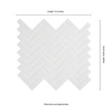 MSI Retro Bianco Herringbone 12.2 in. x 10.83 in. x 6mm Glossy Porcelain Mesh-Mounted Mosaic Tile (13.8 sq. ft. / case)
