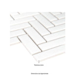 MSI Retro Bianco Herringbone 12.2 in. x 10.83 in. x 6mm Glossy Porcelain Mesh-Mounted Mosaic Tile (13.8 sq. ft. / case)
